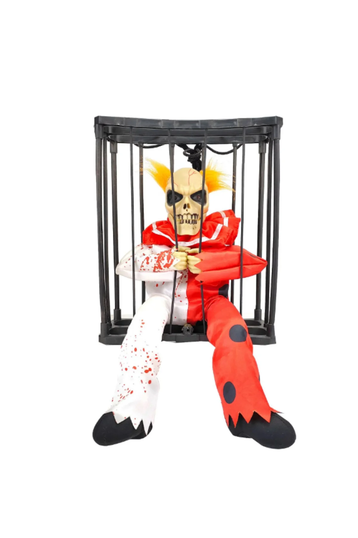 Hareketli Sesli Sensörlü Mahkum Joker İskelet Dekorasyon 22x27 cm
