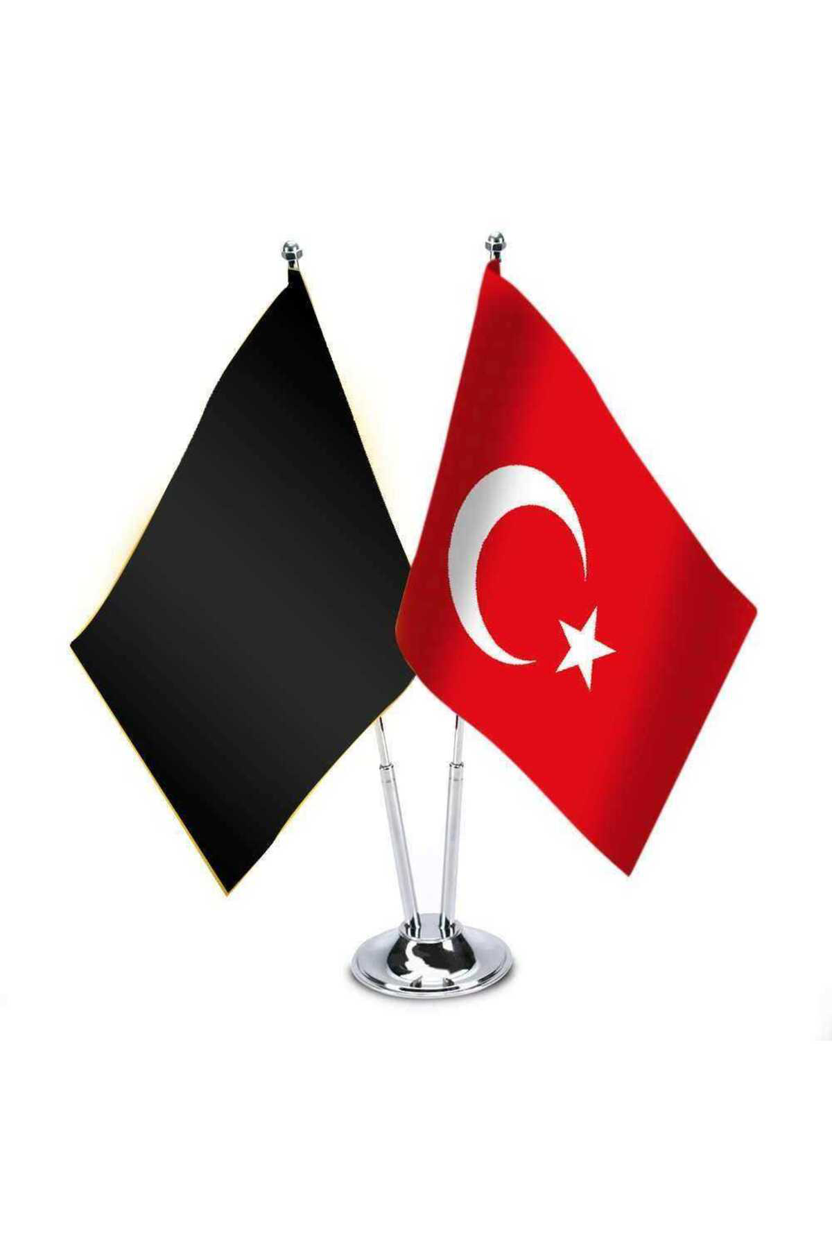 Asilmeydan Harezmşahlar Devleti Ve Türkiye -İkili Saten Masa Bayrağı