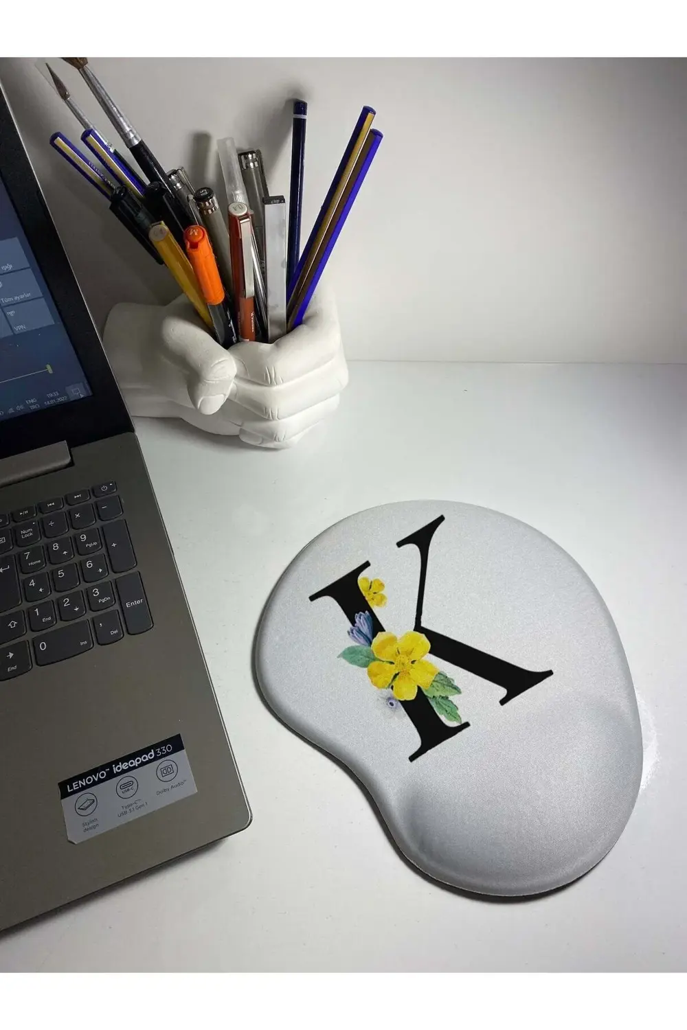 Harf Bakılı Bilek Destekli Mouse Pad