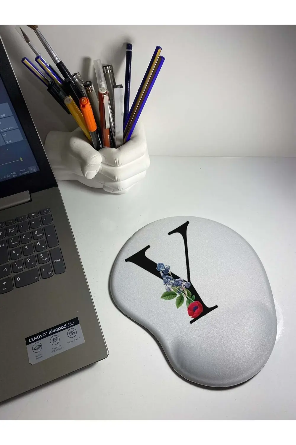 Harf Bakılı Bilek Destekli Mouse Pad