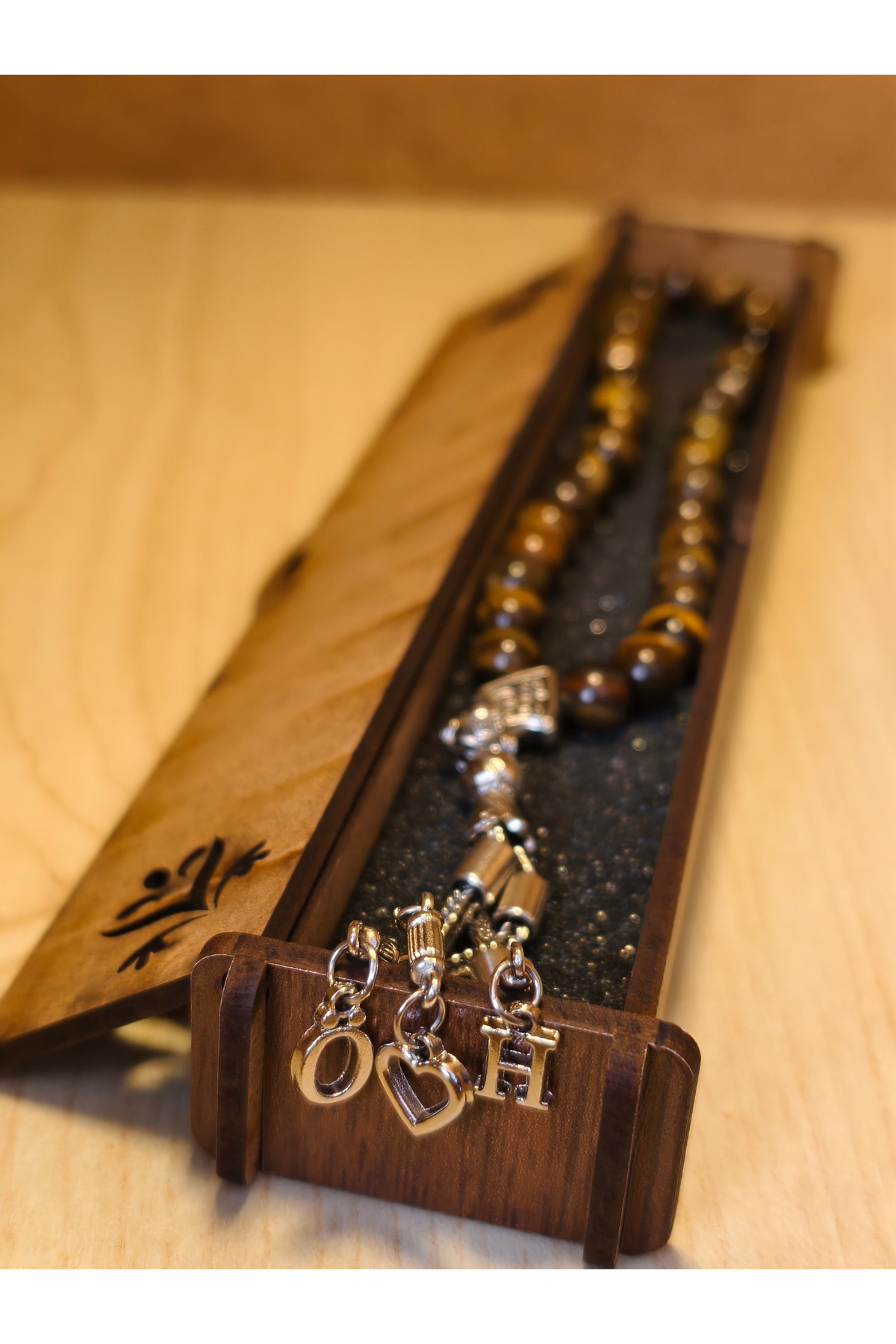 Bellevie Boutiqe Harf Özel Tesbih, Hakiki Kaplan Gözü, Sevgililer Günü, Doğum Günü