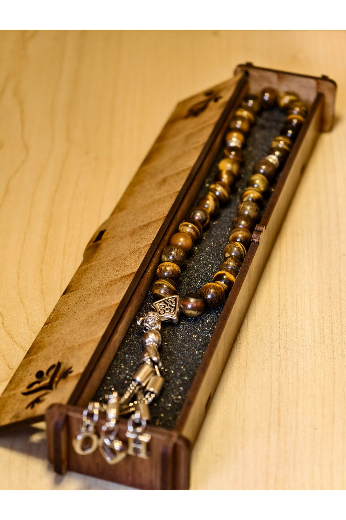 Bellevie Boutiqe Harf Özel Tesbih, Hakiki Kaplan Gözü, Sevgililer Günü, Doğum Günü