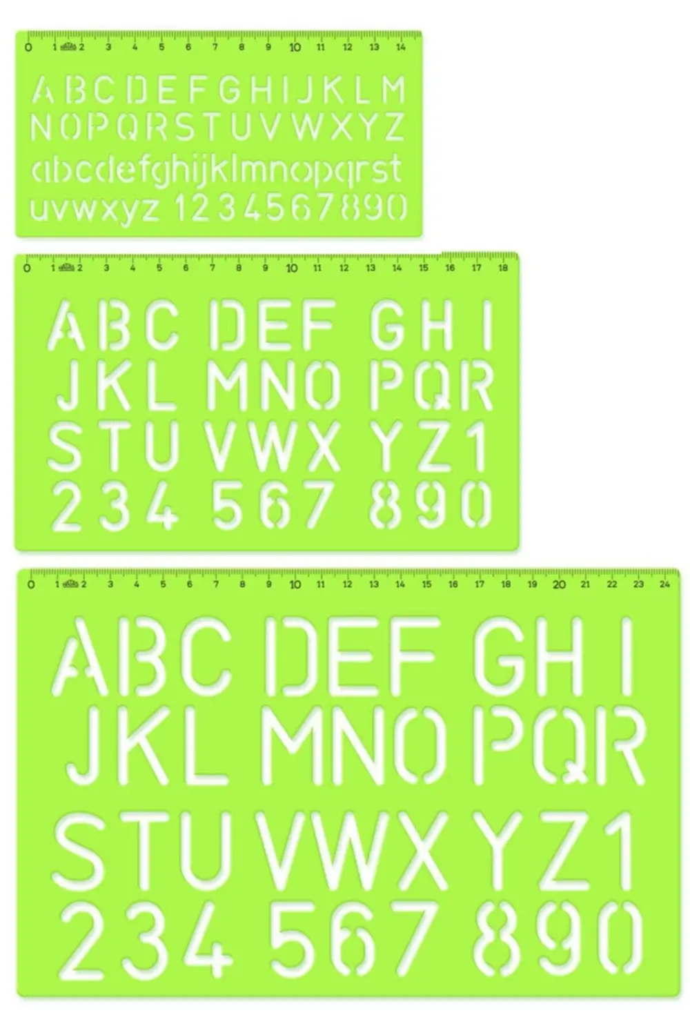 Harf Şablon 10-20-30mm Cetvel Seti