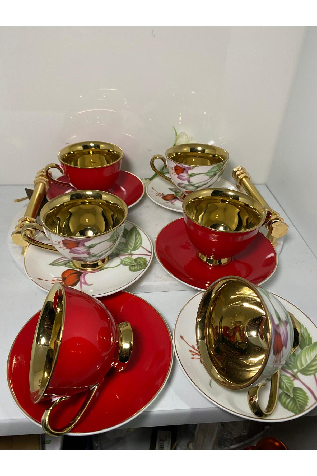 Elif Aksesuar Harlem Sembol 6 Lı Kahve Fincan Takımı