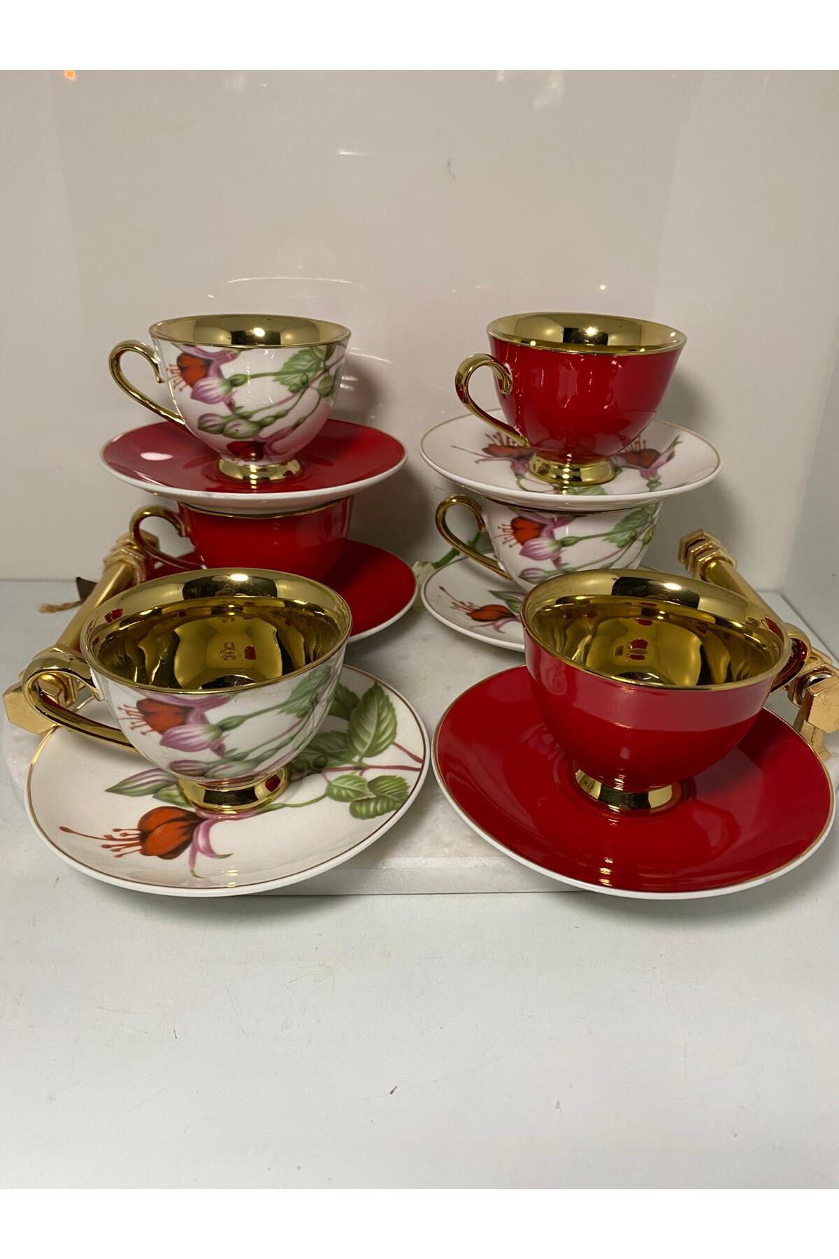 Elif Aksesuar Harlem Sembol 6 Lı Kahve Fincan Takımı