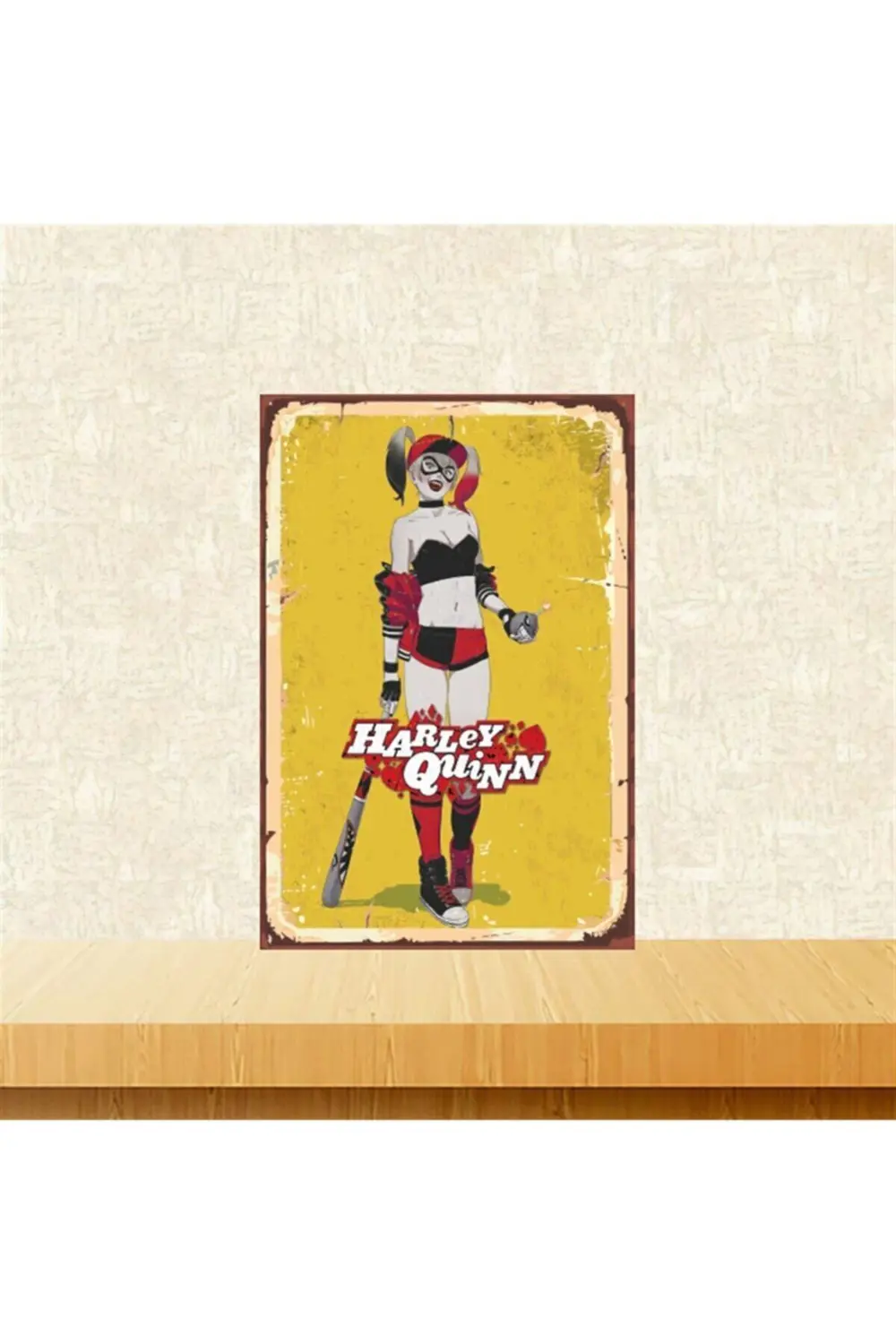 Harley Quinn 20-30 Cm Retro Ahşap Tablo Tkfx5019