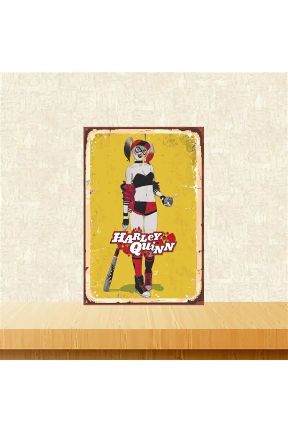 Harley Quinn 20-30 cm Retro Ahşap Tablo Tkfx5019