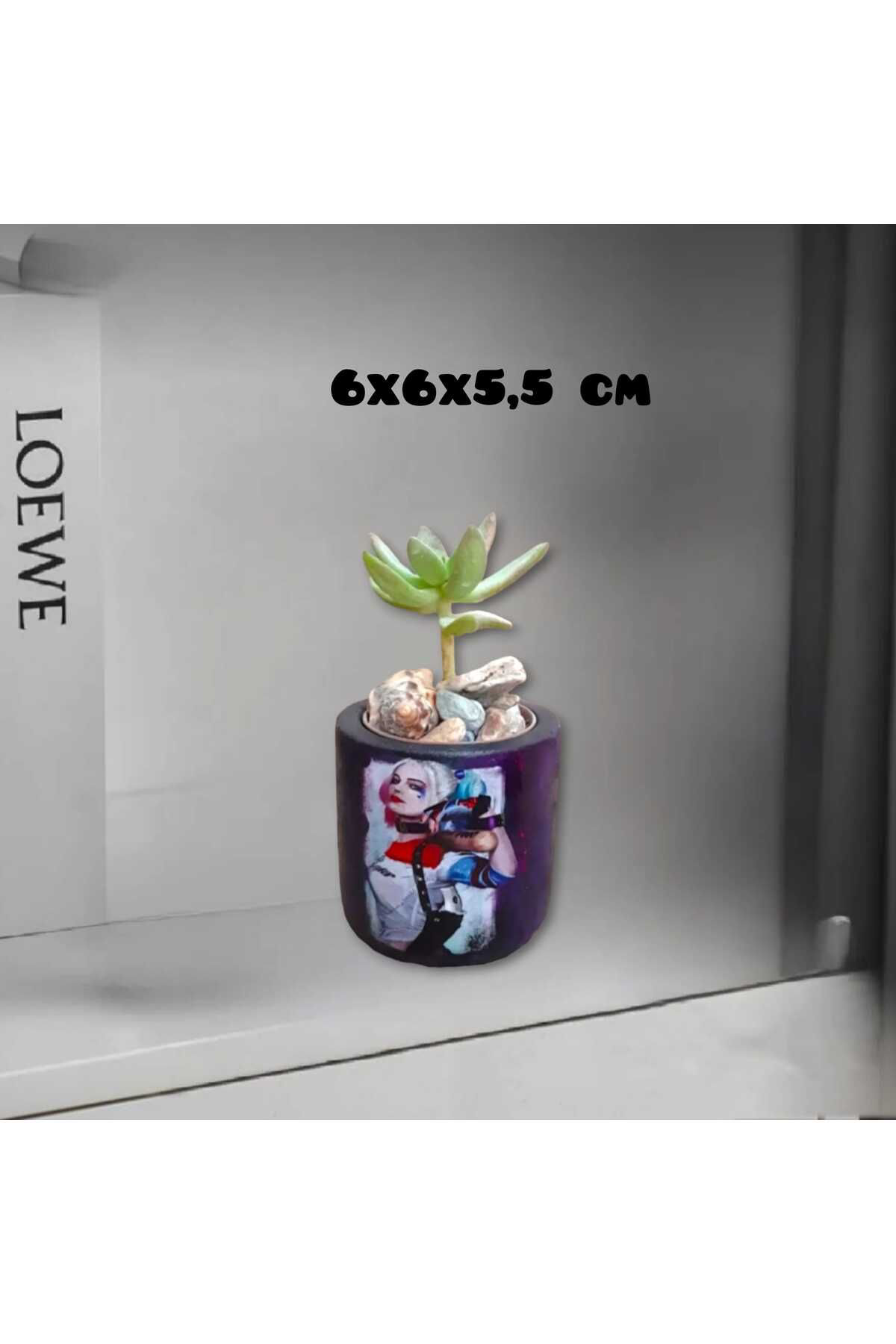 Dodemert Home Harley Quinn Tasarım Beton Saksı & Kalemlik& Mumluk