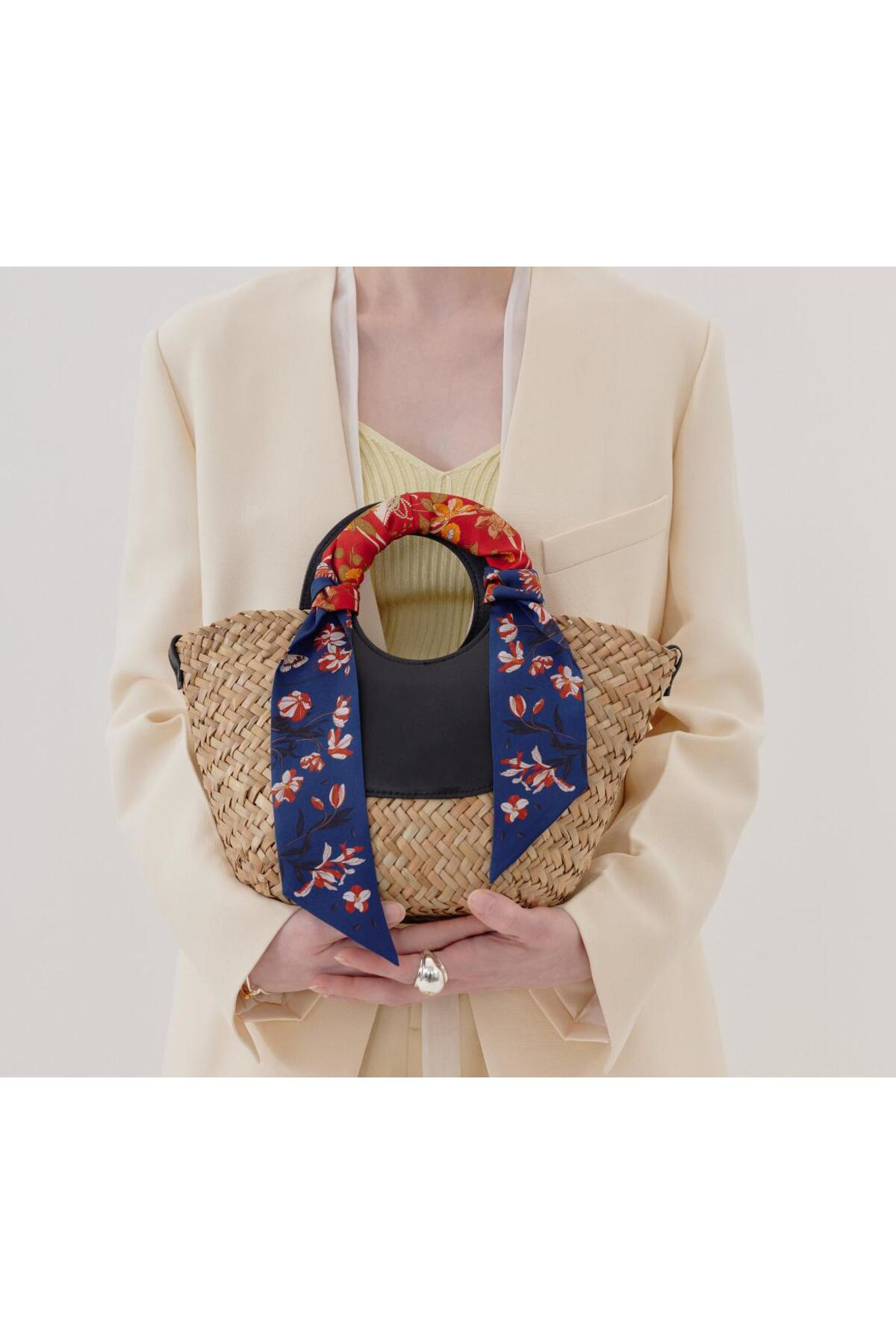 Harmony Eşarp Lacivert Bordo Renk Çiçekli Desen