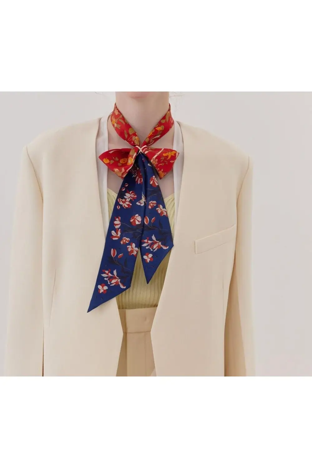 Harmony Eşarp Lacivert Bordo Renk Çiçekli Desen