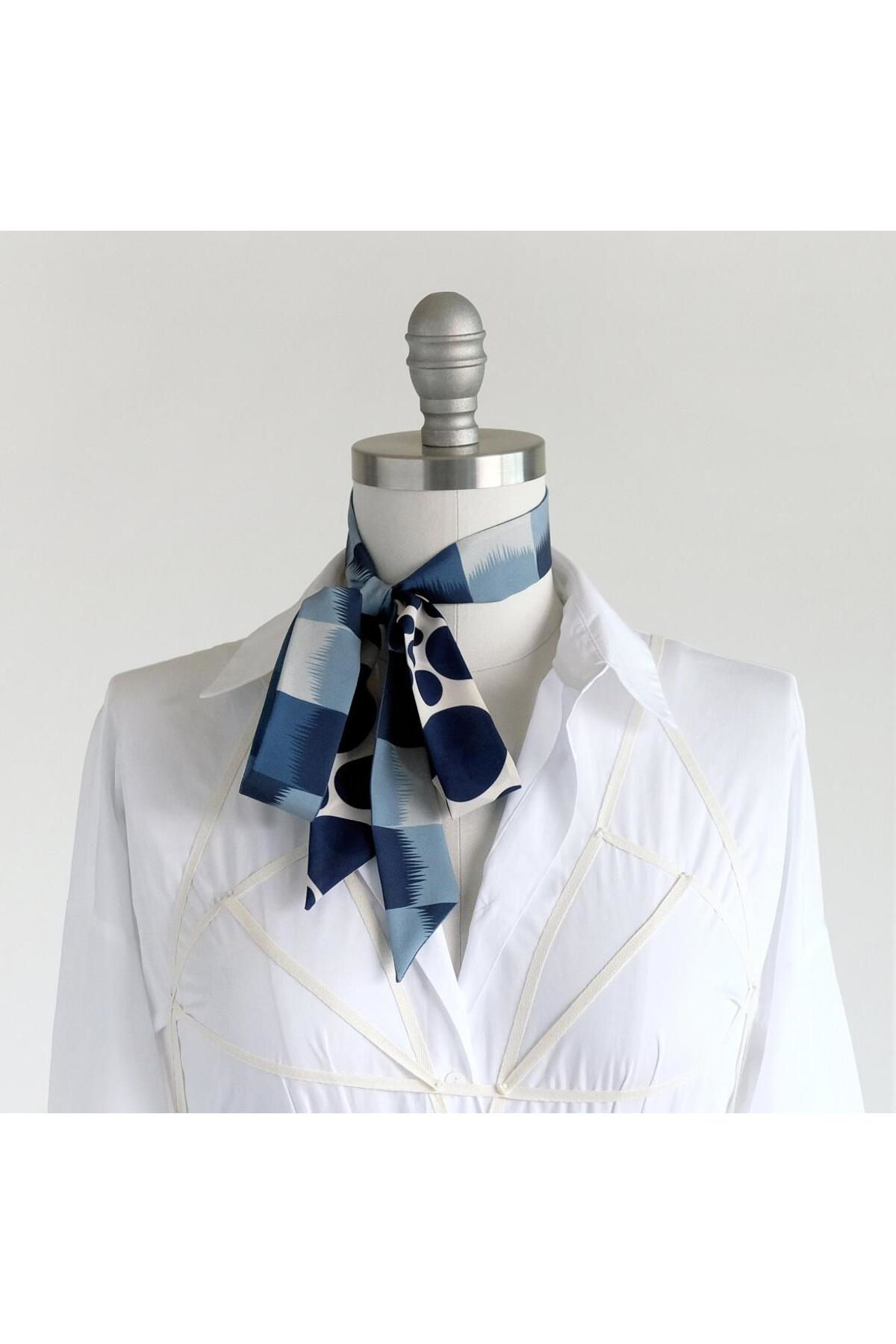 Harmony Eşarp Mavi Desenler