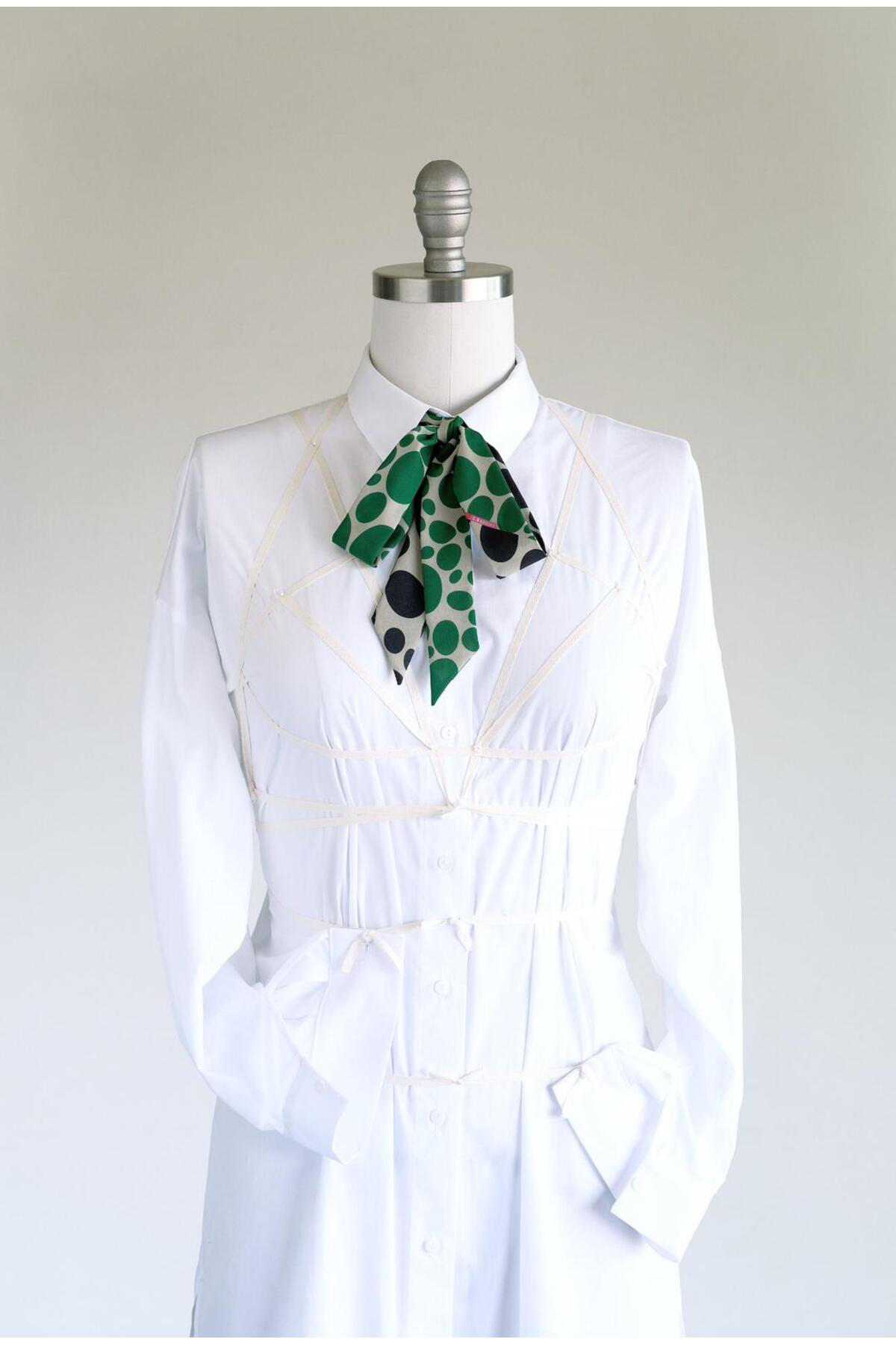 Harmony Eşarp Yeşil Siyah Desenli