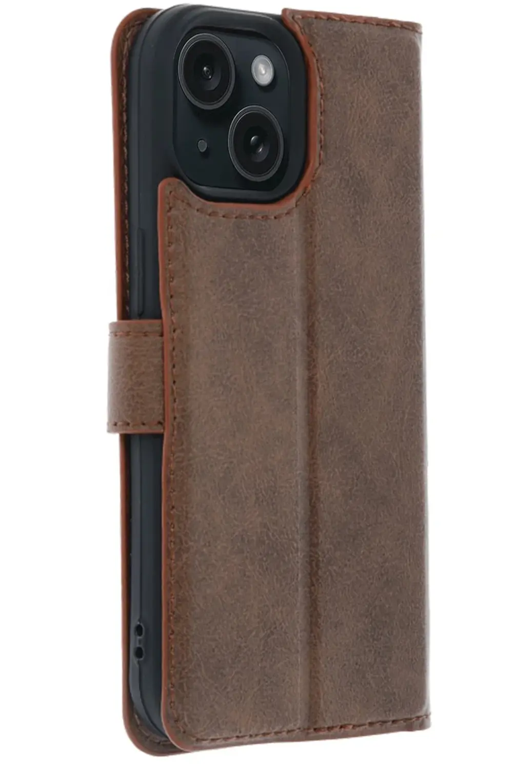 HarmonyAura Apple iPhone 15 Trend S Plus Kapaklı Kılıf - Taba