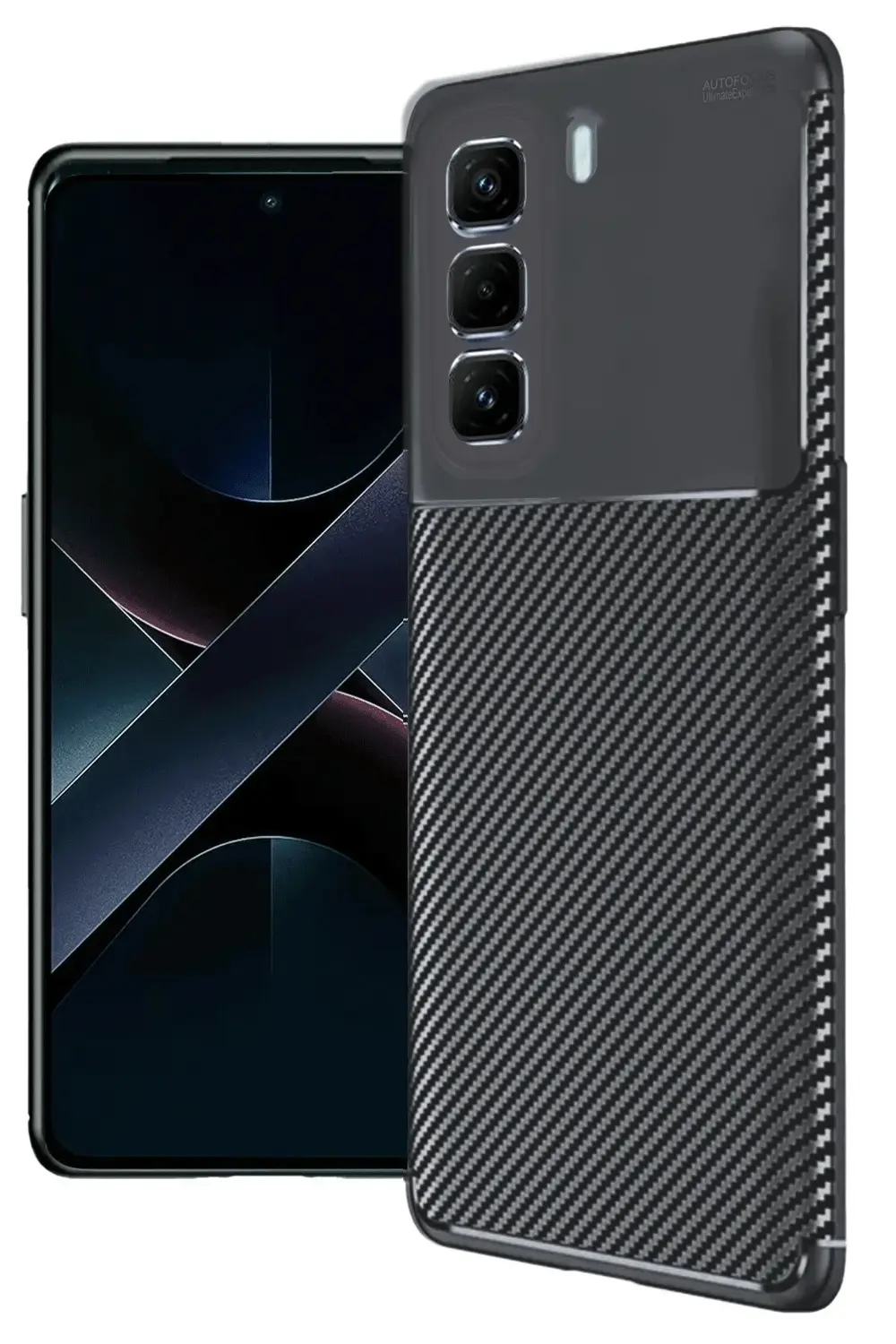 HarmonyAura İnfinix Hot 50 4G Kılıf Auto Focus Karbon Kapak - Siy