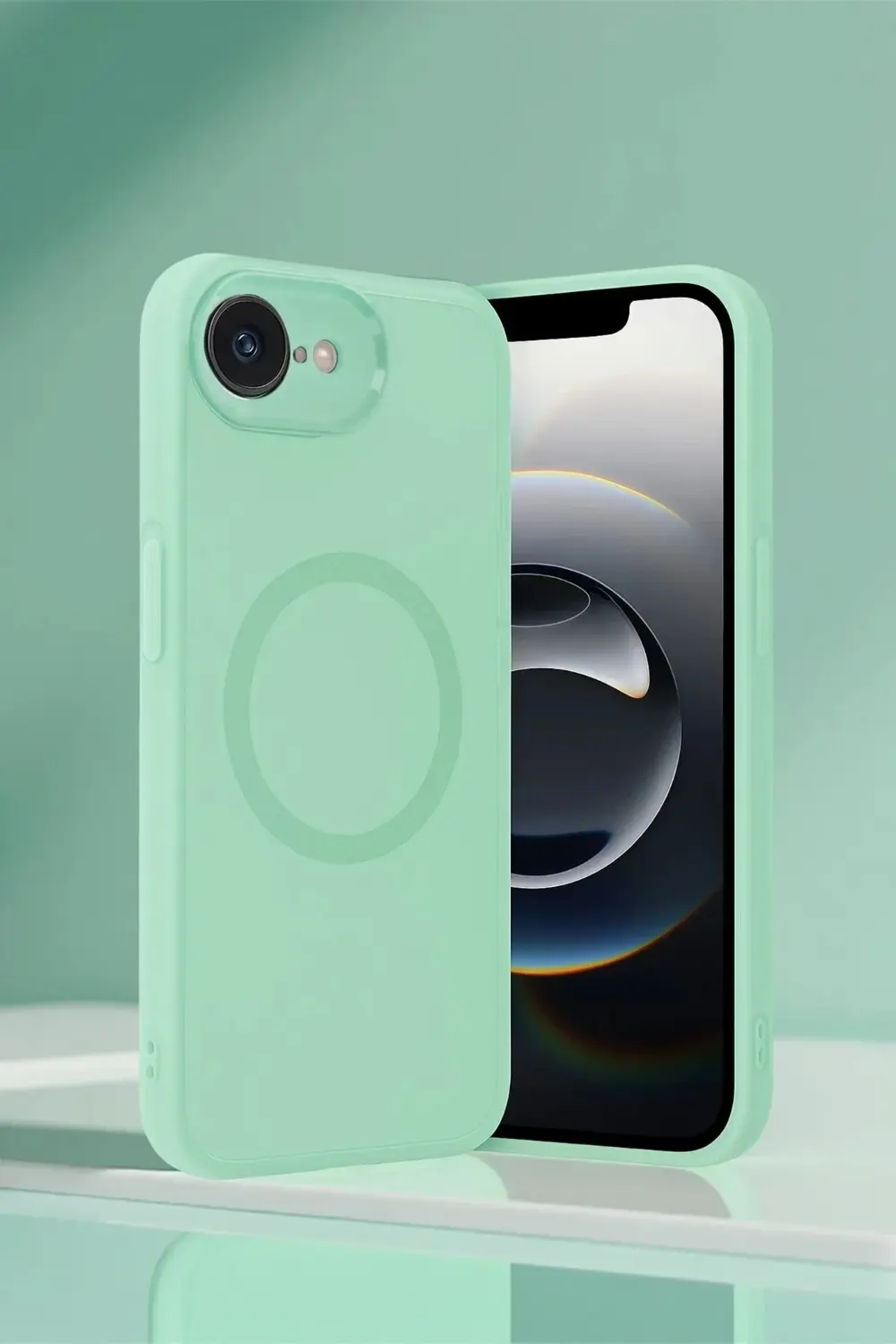 HarmonyAura iPhone 16E Kılıf Maya Karbon Kapak - Koyu Yeşil