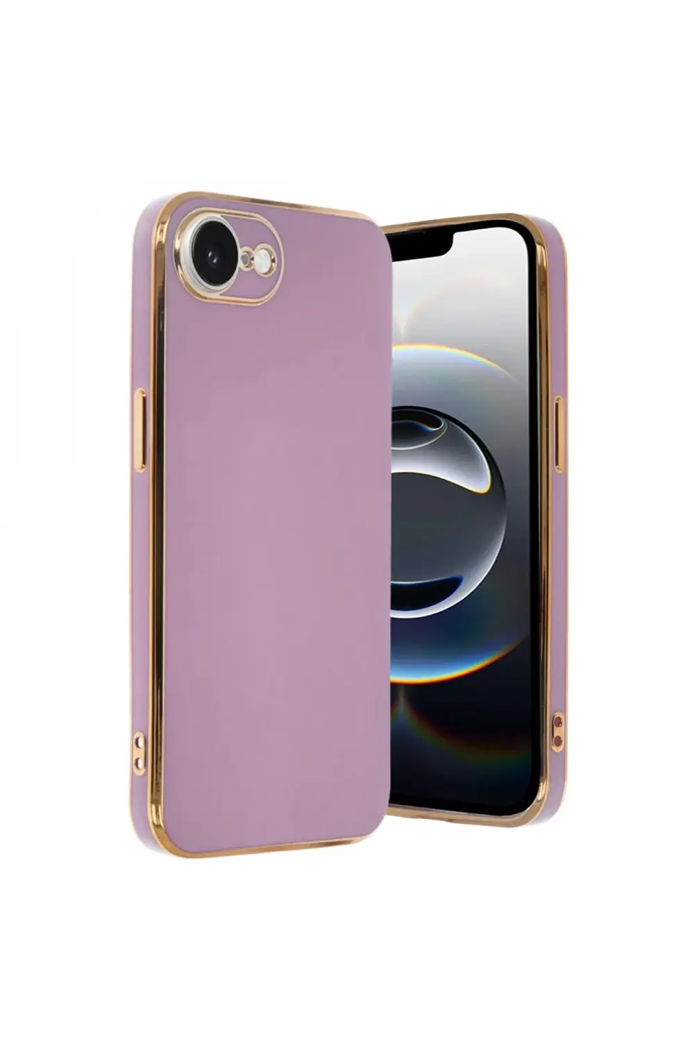 HarmonyAura iPhone 16E Kılıf Volet Silikon - Mor HarmonyAura iPhone 16E Kılıf Volet Silikon - Mor