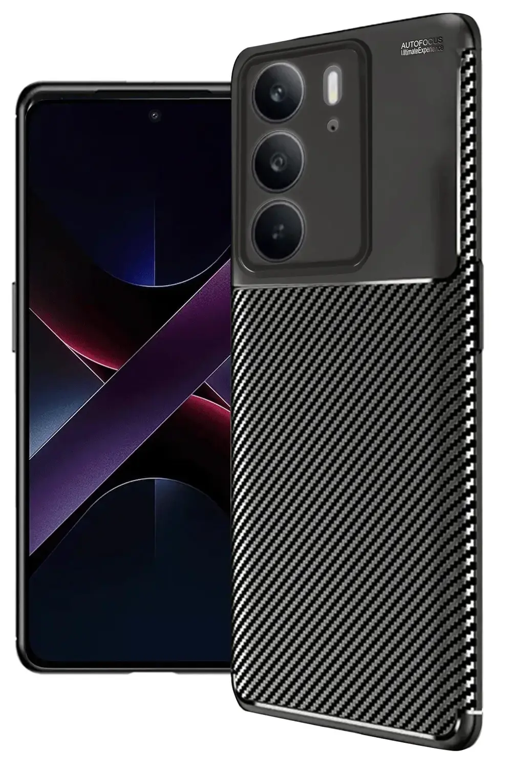 HarmonyAura Realme C75 4G Auto Focus Karbon Kapak - Siyah