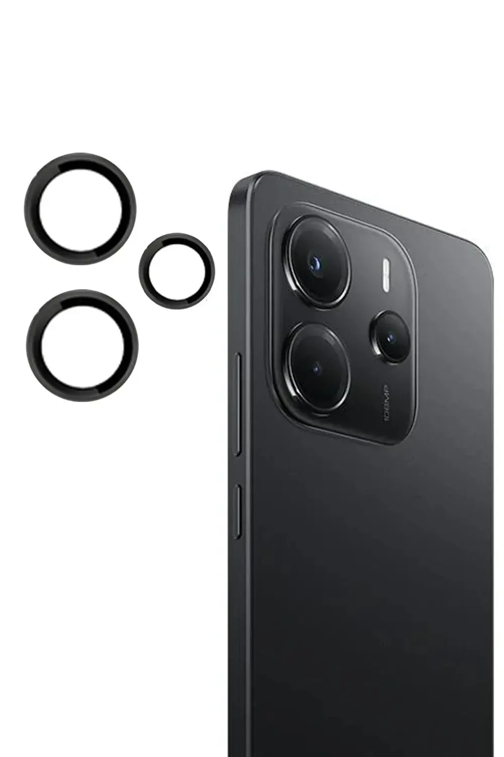 HarmonyAura Xiaomi Redmi Note 14 4G PVD Metal Kamera Lens - Siyah