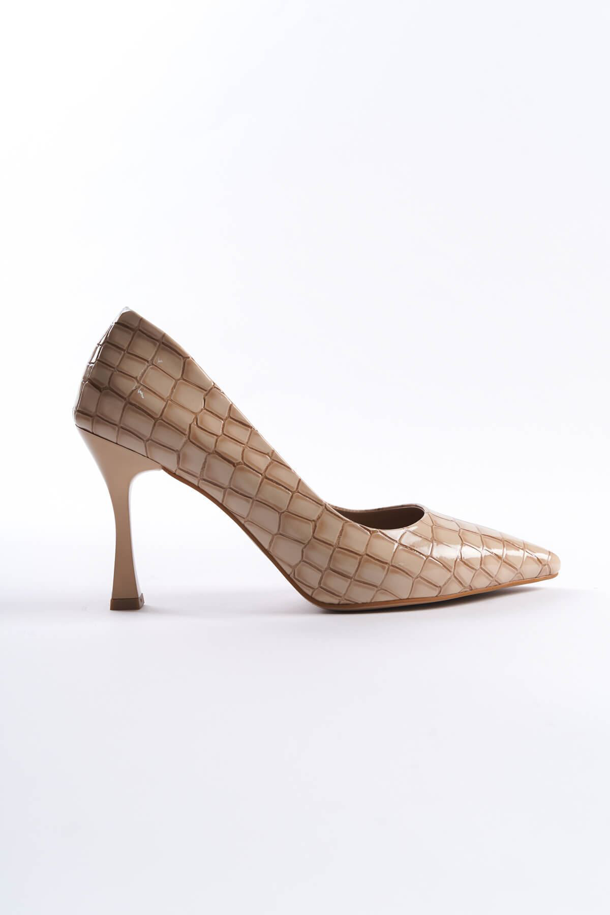 Harper Nude Renk Kroko Rugan Kadın Stiletto