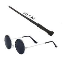 Harry Potter Asası 30 cm ve Siyah Metal Çerçeveli Harry Potter Gö