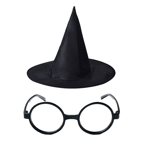 Harry Potter Büyücü Şapkası ve Harry Potter Büyücü Gözlüğü Siyah