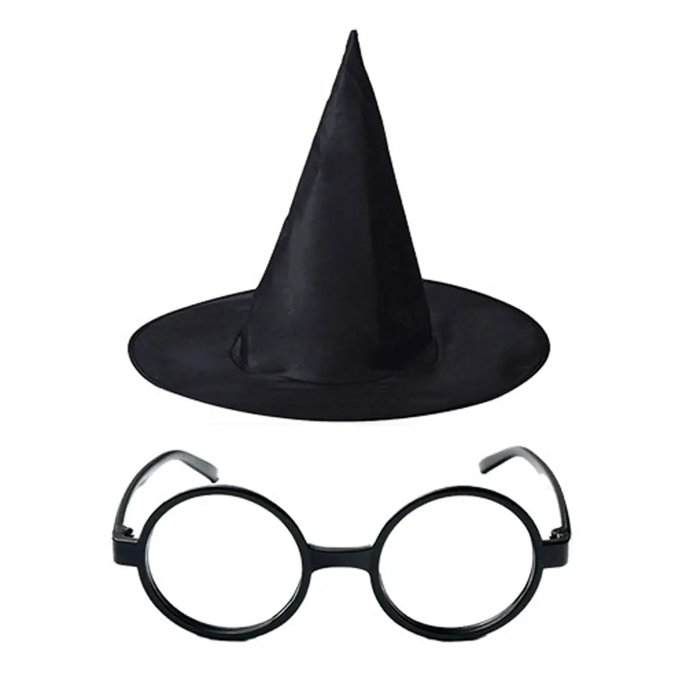 Harry Potter Büyücü Şapkası ve Harry Potter Büyücü Gözlüğü Siyah 