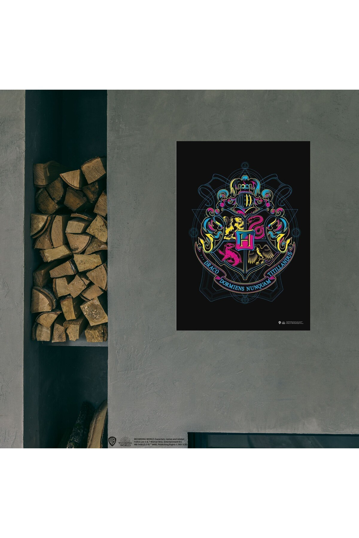Harry Potter Hogwarts Model : Neon Logo Poster 50x70 cm