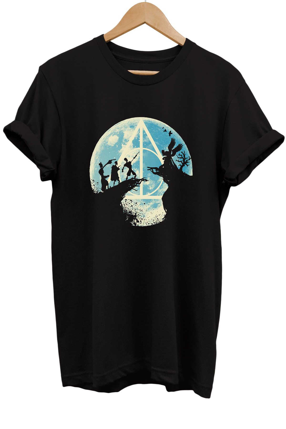 Remonz Harry Potter Ölüm Yadigarları Baskılı %100 Pamuk Oversize T-Shirt