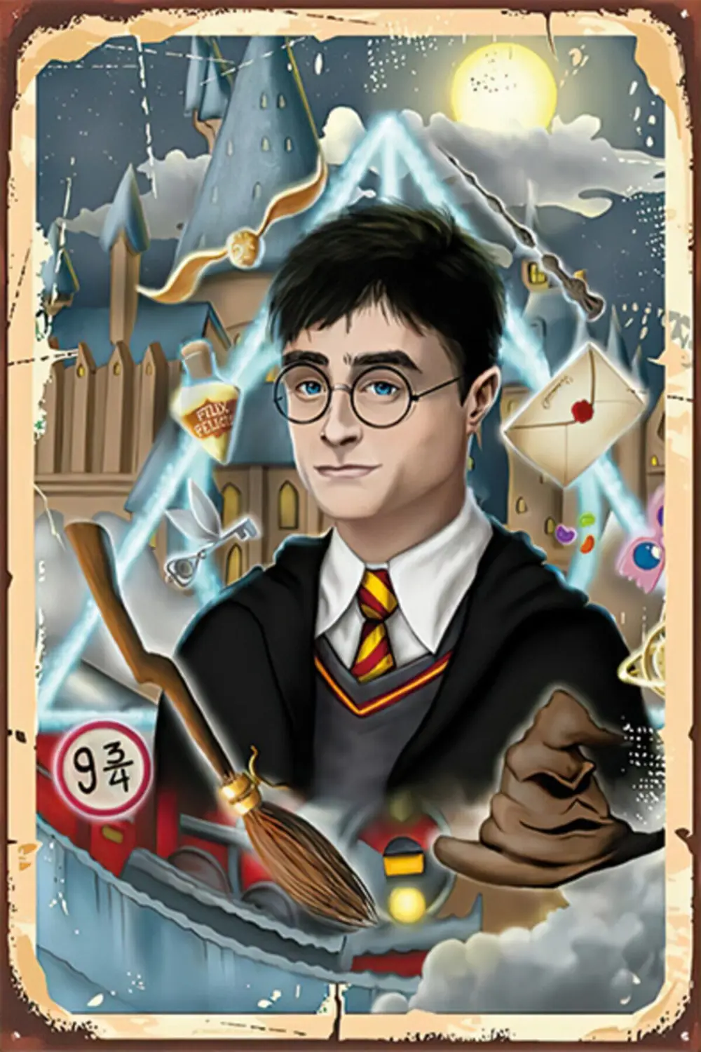 Harry Potter Retro Ahşap Poster