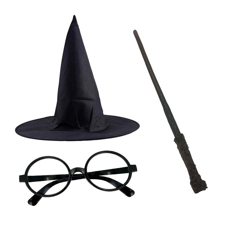 Harry Potter Siyah Şapkası Harry Potter Gözlüğü Harry Potter Asas Harry Potter Siyah Şapkası Harry Potter Gözlüğü Harry Potter Asas