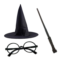 Harry Potter Siyah Şapkası Harry Potter Gözlüğü Harry Potter Asas