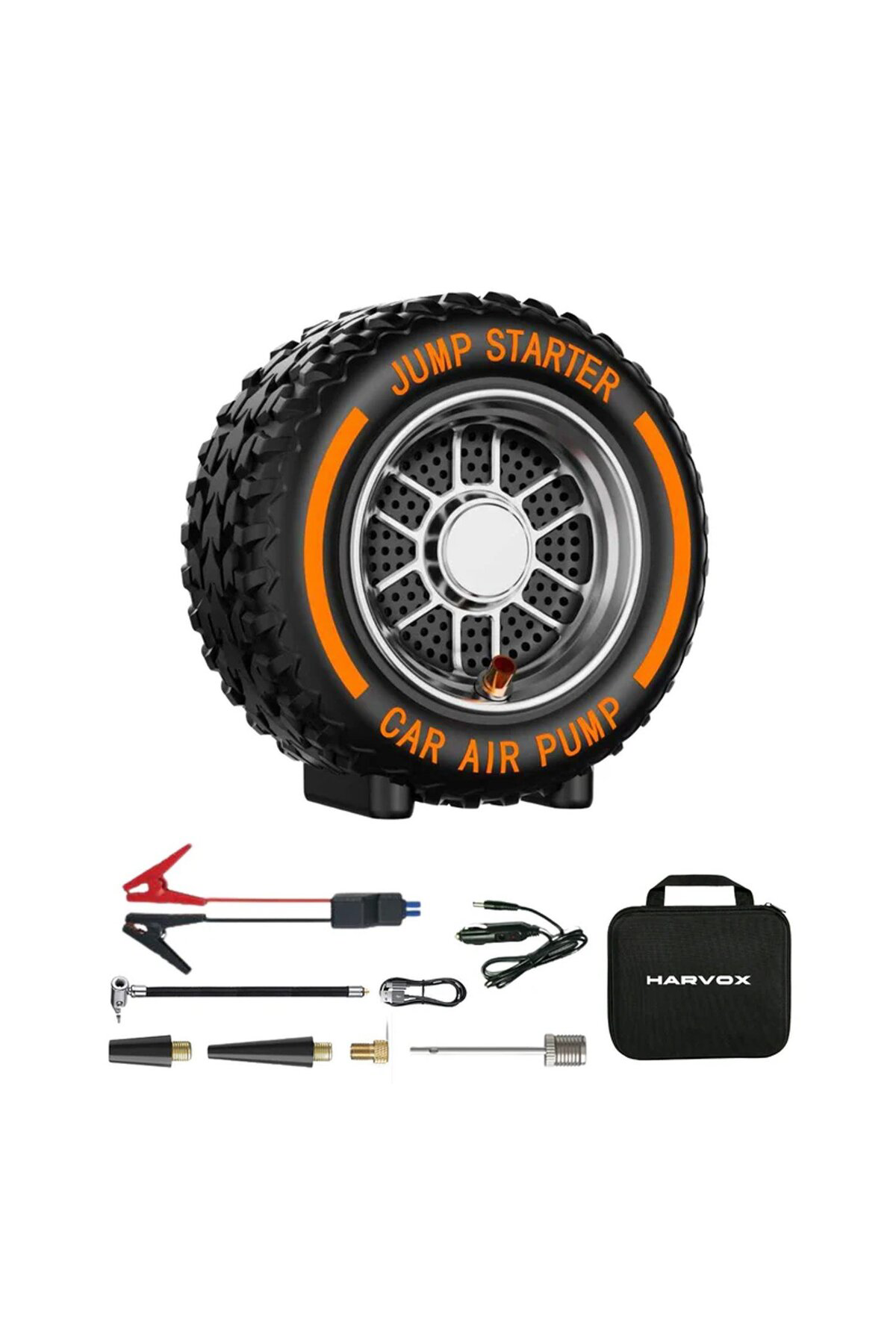 Harvox Akü Takviyeli Hava Kompresörü HXJS-003 | 4'ü 1 Arada Power Harvox Akü Takviyeli Hava Kompresörü HXJS-003 | 4'ü 1 Arada Power