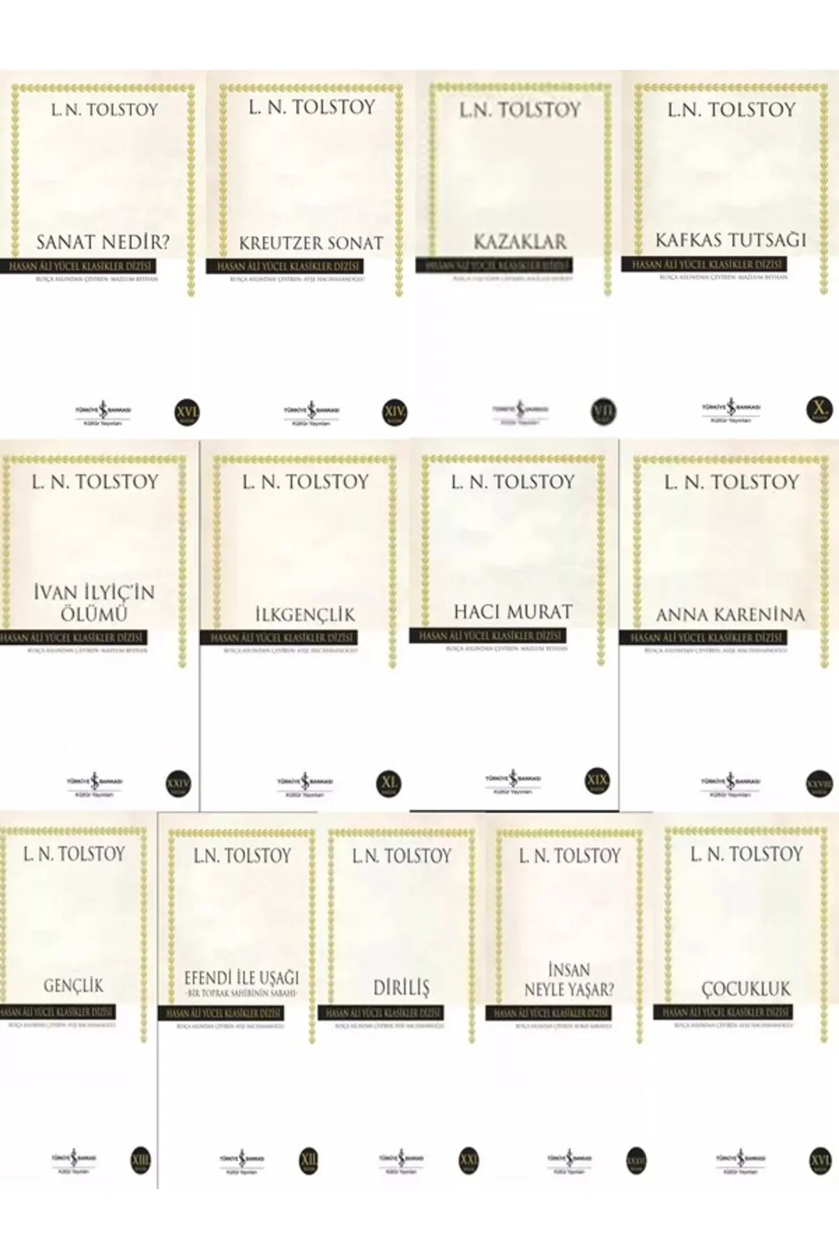 Hasan Ali Yücel Klasikleri Lev Nikolayeviç Tolstoy Kitapları Toplam 13 Kitap Set