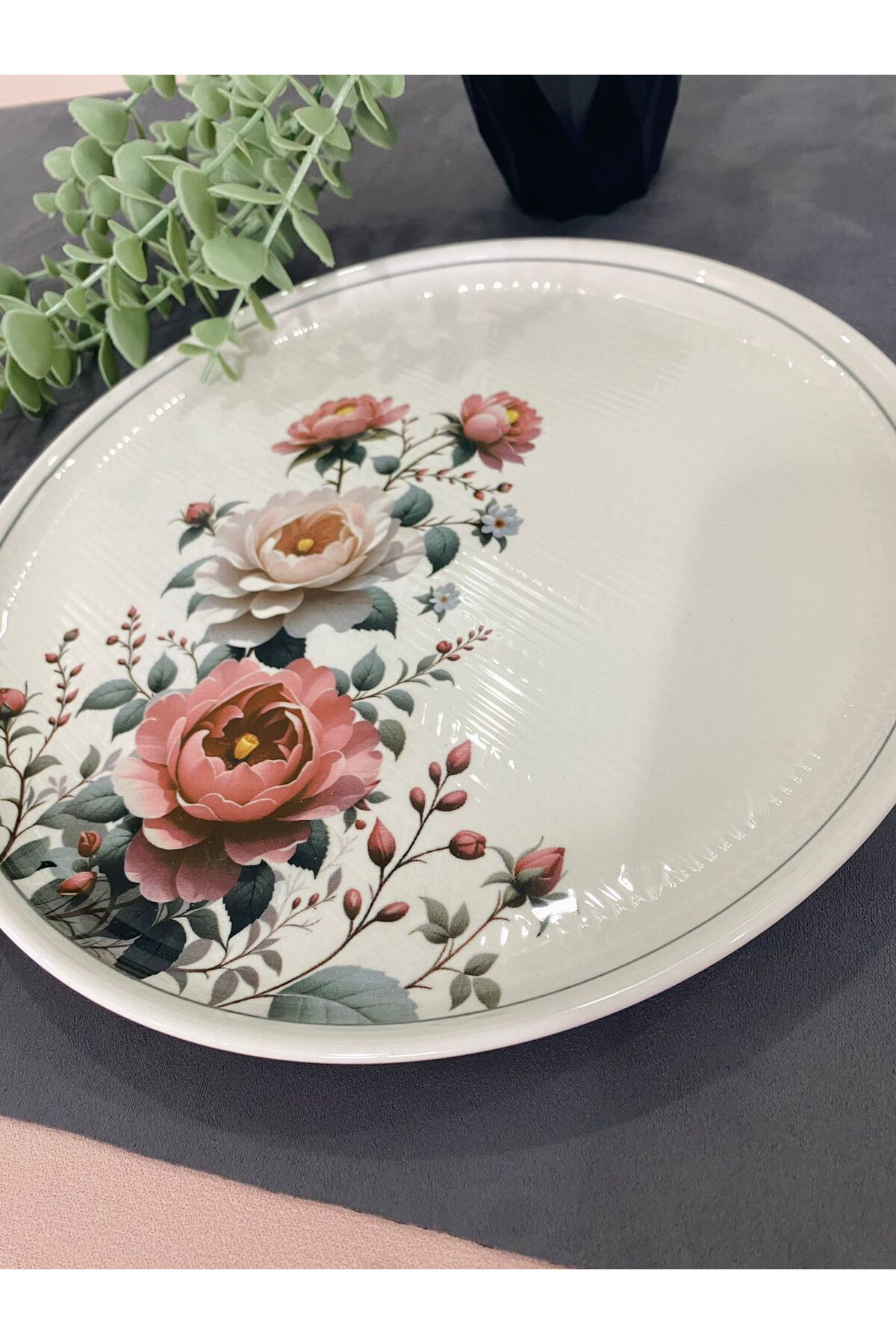 Hasbahçe Büyük Yuvarlak Servis Tabağı