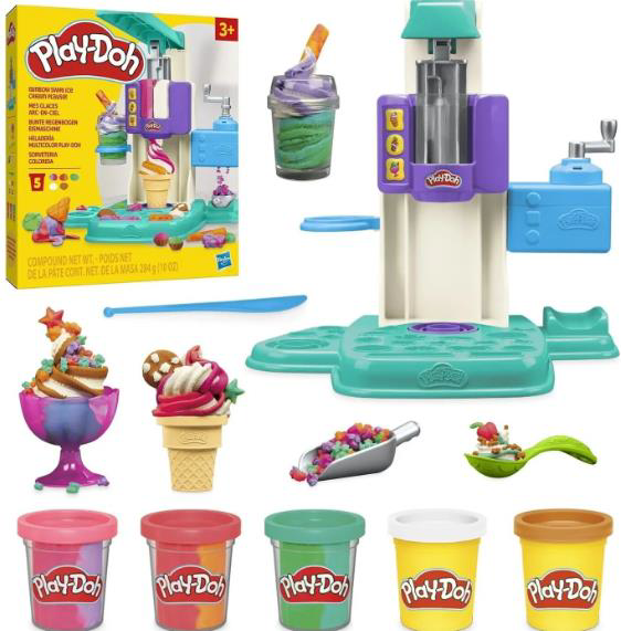 Play Doh Hasbro Playdoh G0028 Rainbow Swirl İce Cream-4