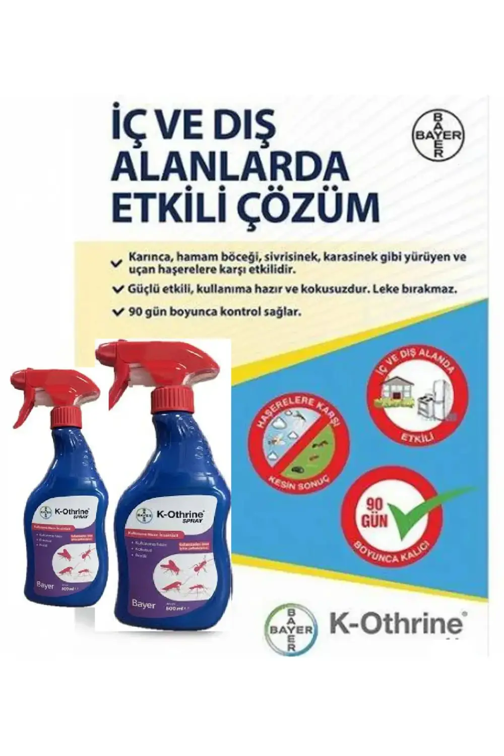 Haşere İlacı (K-othrine 500 ML) X 2 Adet (Kullanıma Hazır, Kokusu