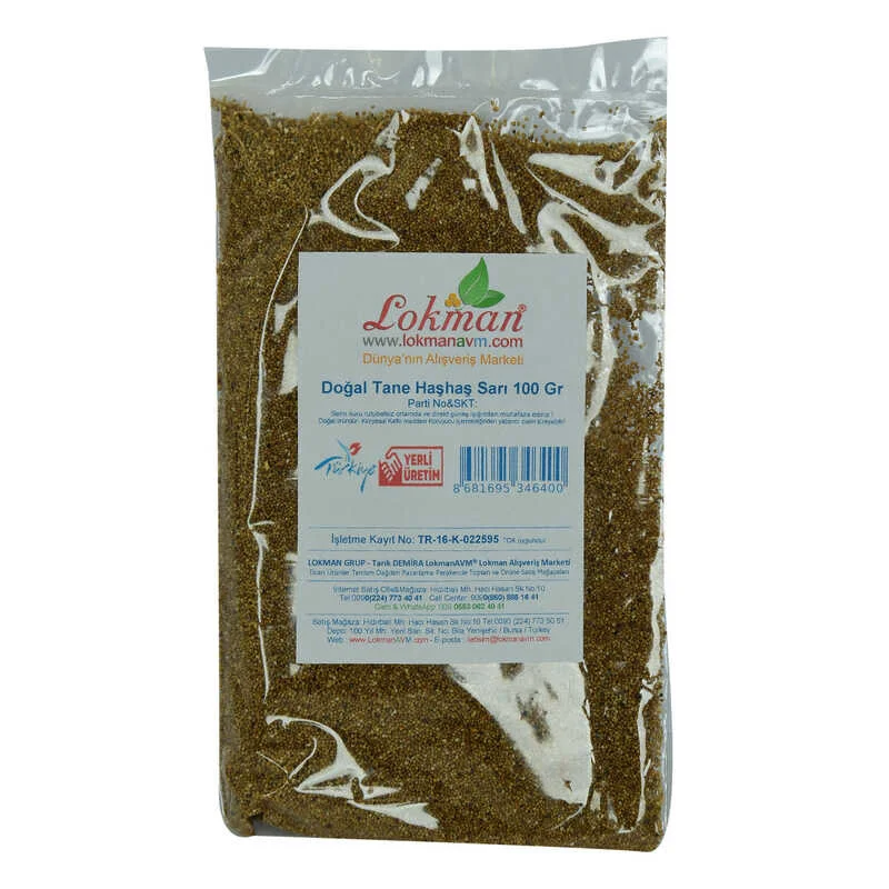 Haşhaş Tohumu Tane Doğal Sarı 100 Gr - Taze ve Katkısız Baharat