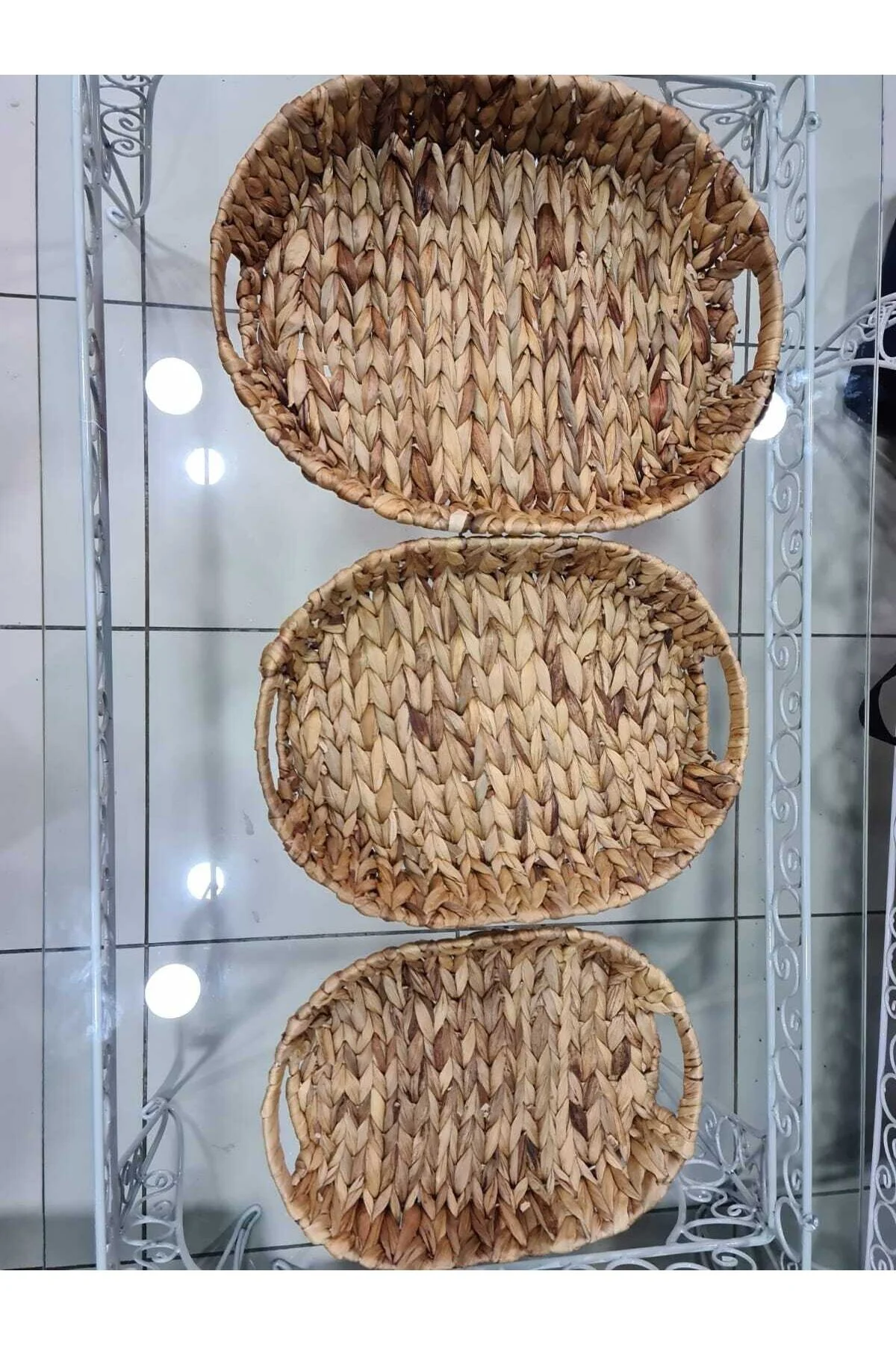 Hasır 3 Lü Oval Tepsi