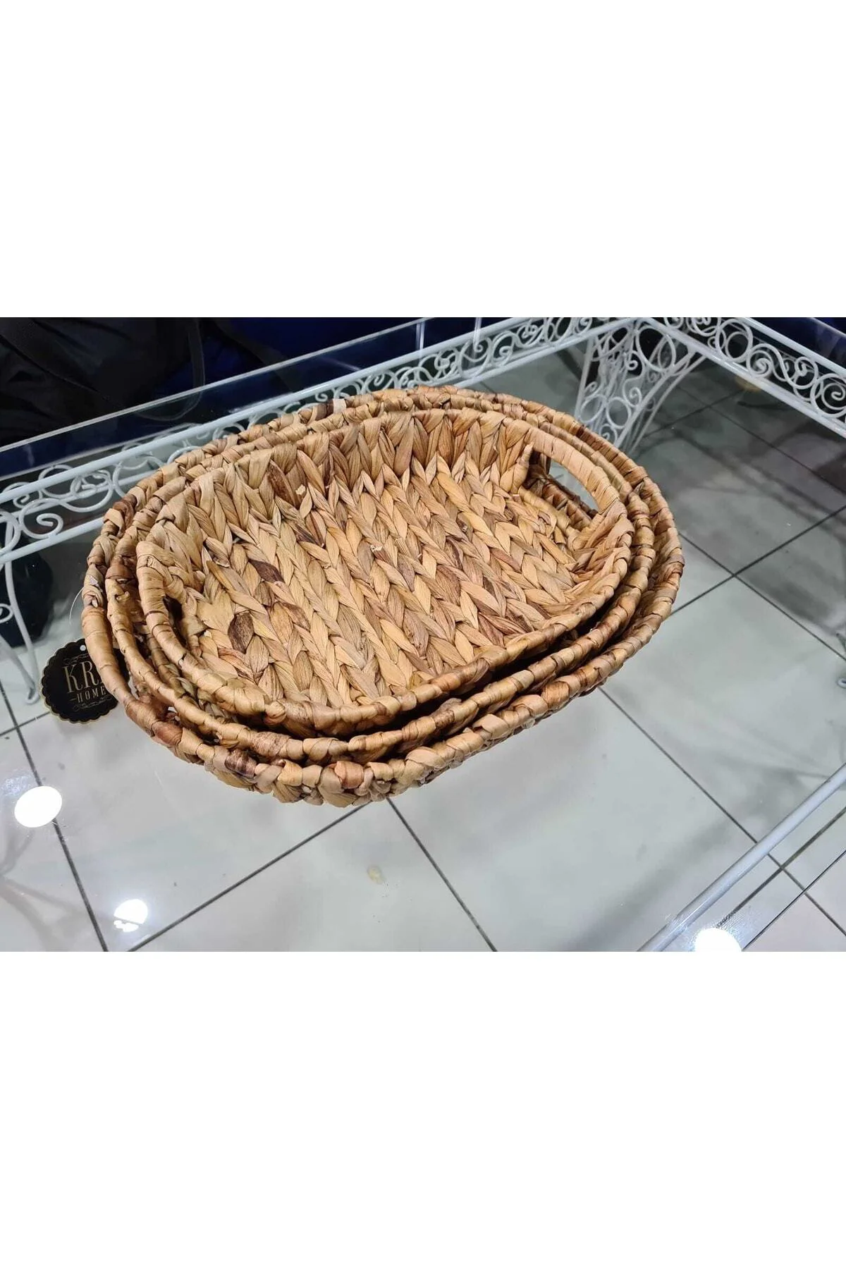 Hasır 3 Lü Oval Tepsi