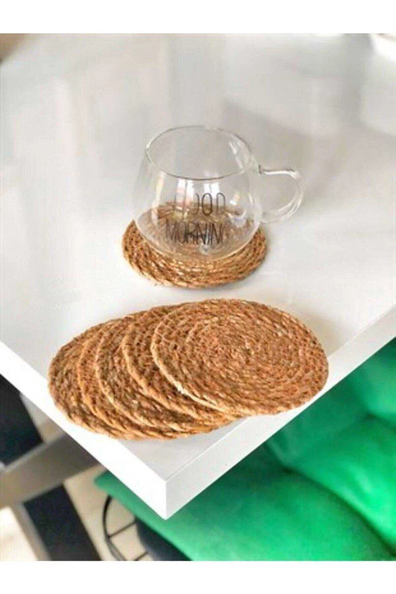 Hasır Bardak Altlığı 6'lı - Doğal Naturel Hasır Masa Koruyucu Fiyatı, Yorumları ve Özellikleri