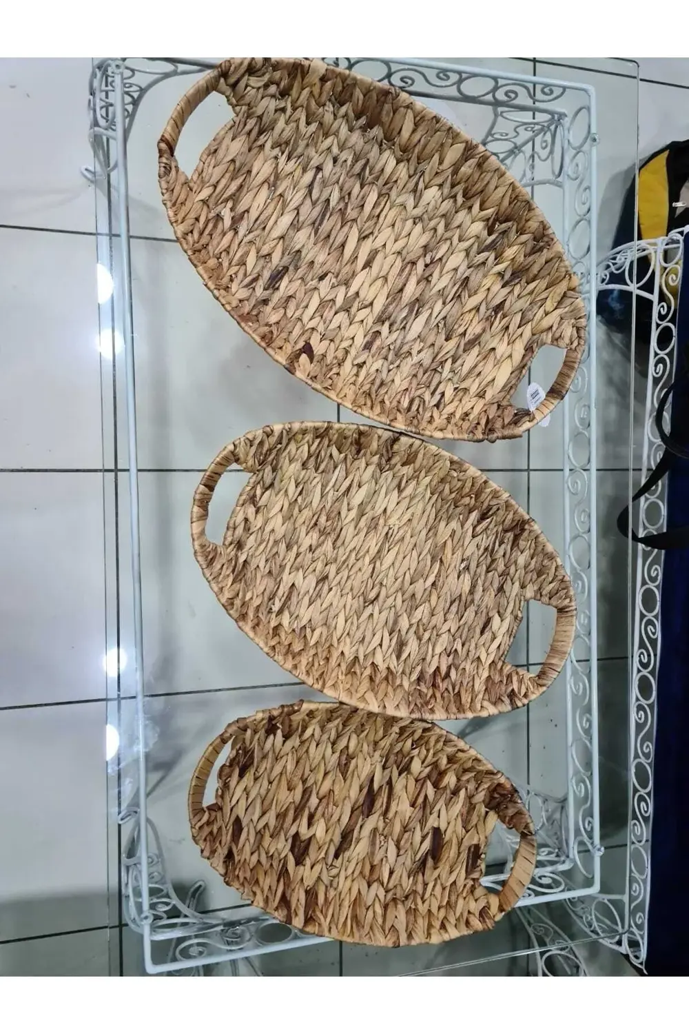 Hasır Elips 3'lü Dekoratif Tepsi