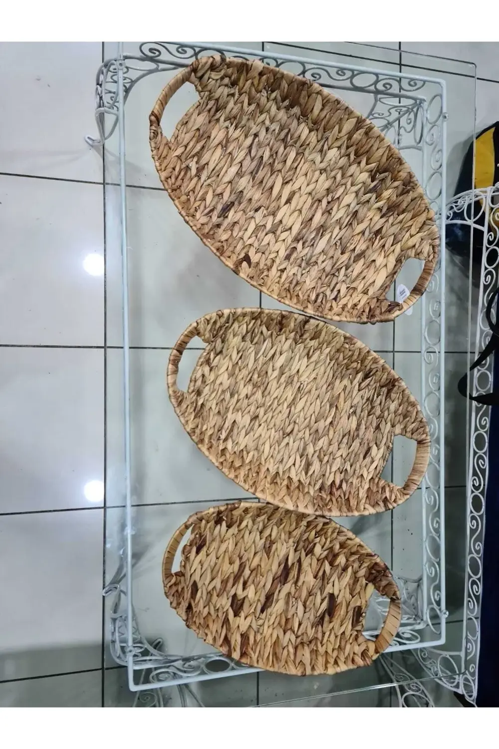 Hasır Elips 3'lü Dekoratif Tepsi