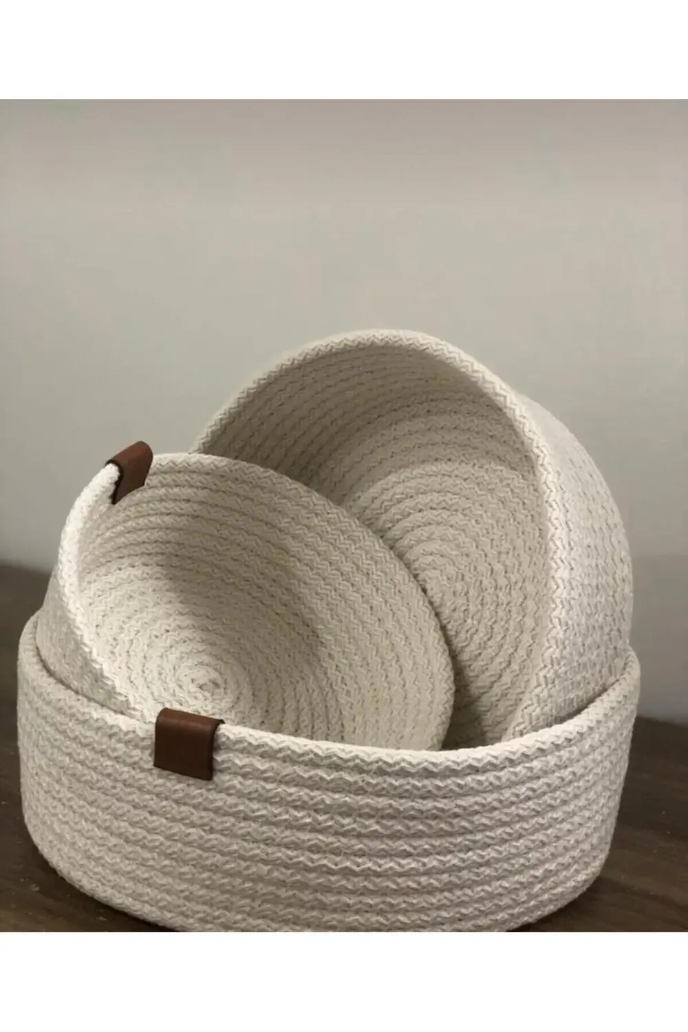 Hasır sepet, çok amaçlı 3lü el yapımı organizer sepet