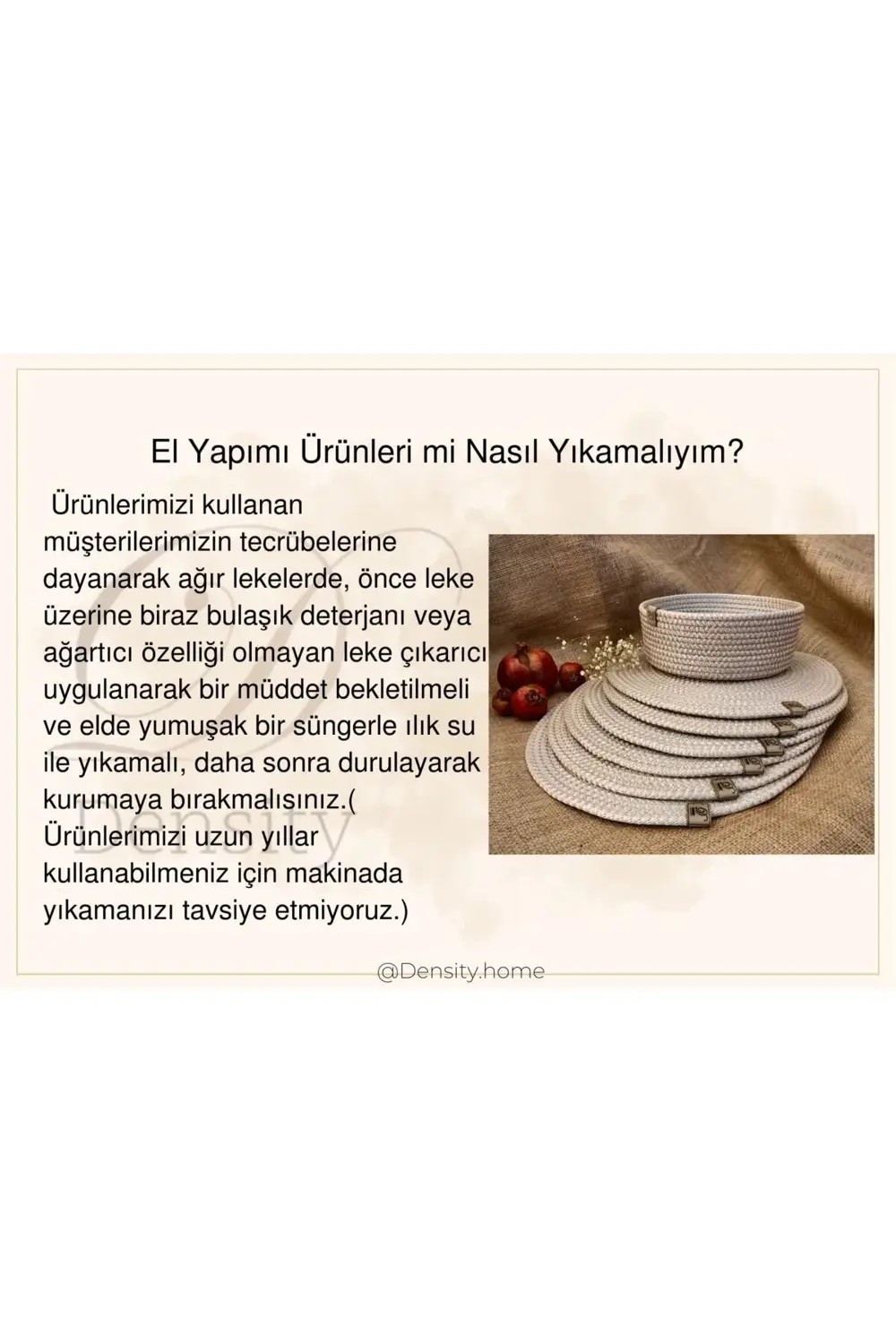 Density Hasır Sepet, Çok Amaçlı 3Lü El Yapımı Organizer Sepet