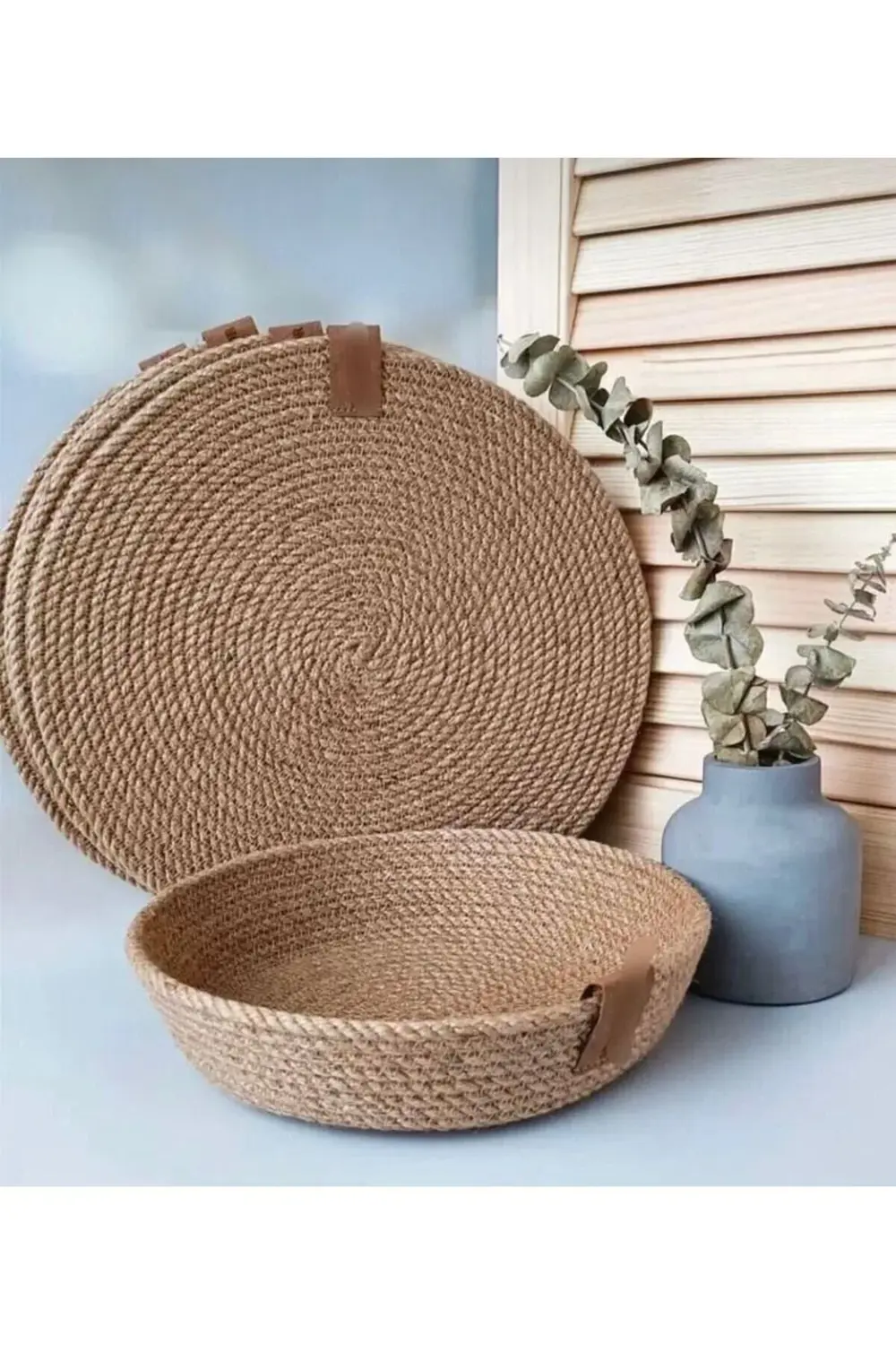 Hasır supla ve sepet seti 5 parça