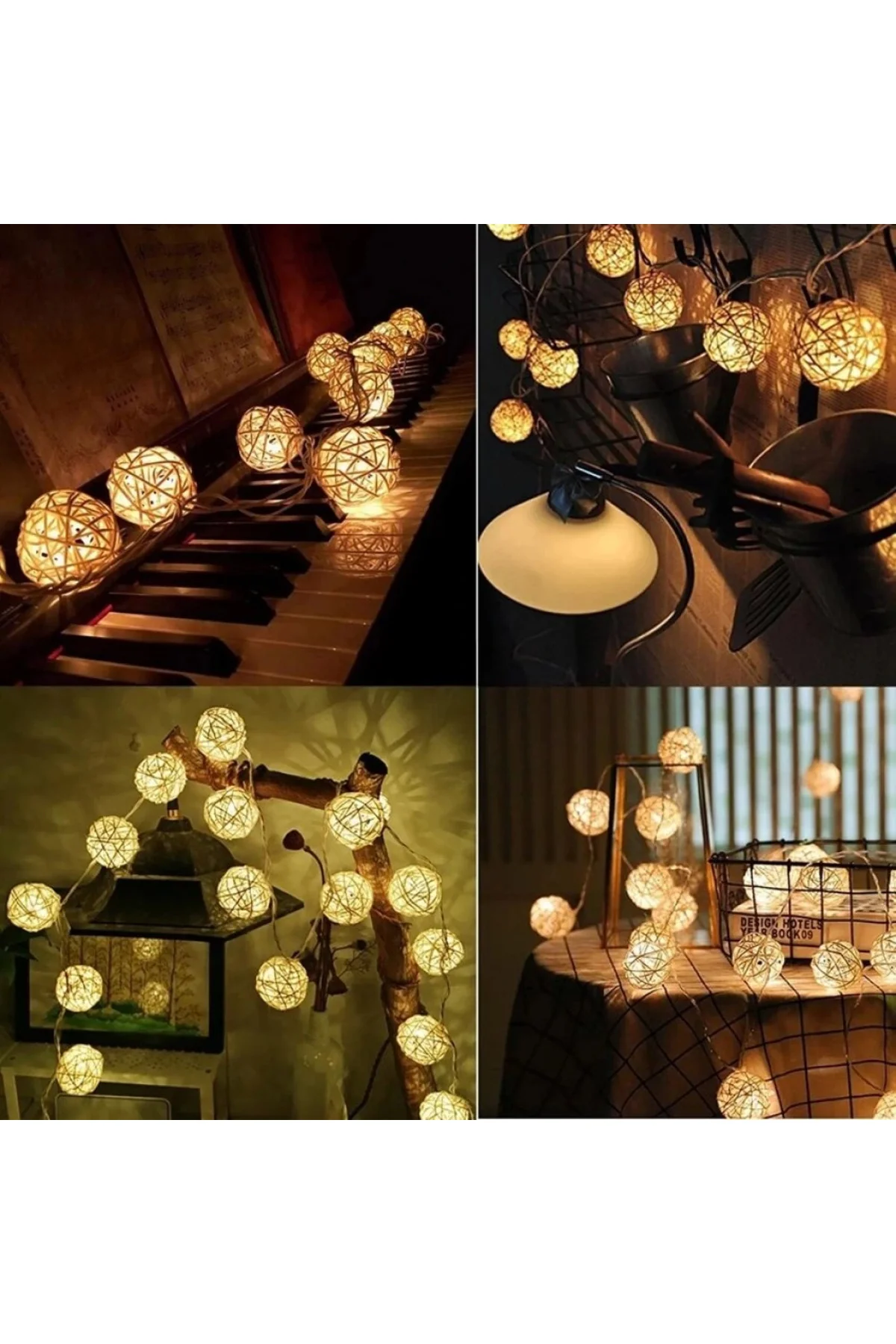 Hasır Toplar Led Işık 2 Metre Gün Işığı Dekor Lambası - Görsel 3