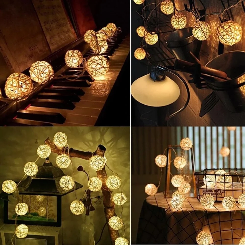 Hasır Toplar Led Işık 2 Metre Gün Işığı Dekor Lambası Hasır Toplar Led Işık 2 Metre Gün Işığı Dekor Lambası
