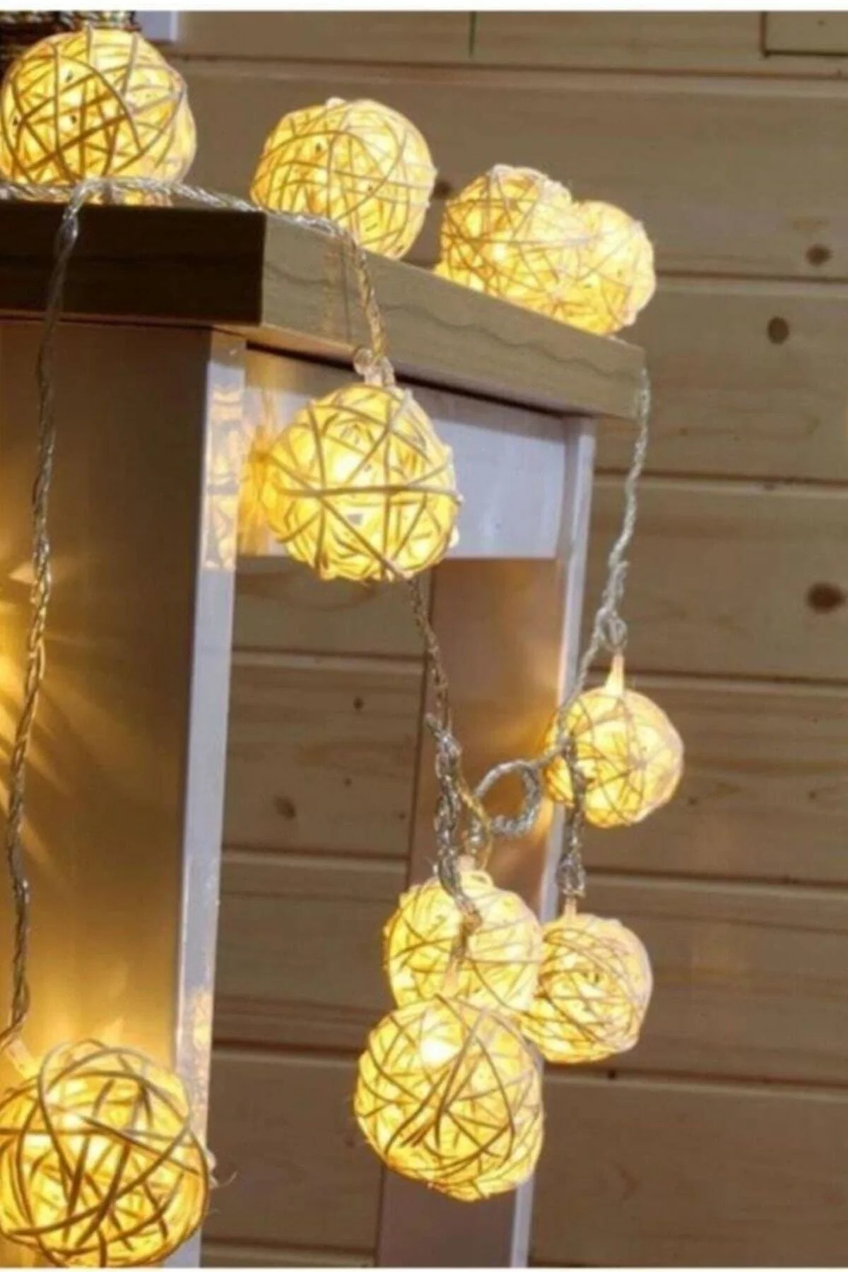 Hasır Toplar Led Işık 2 Metre Gün Işığı Dekor Lambası Hasır Toplar Led Işık 2 Metre Gün Işığı Dekor Lambası