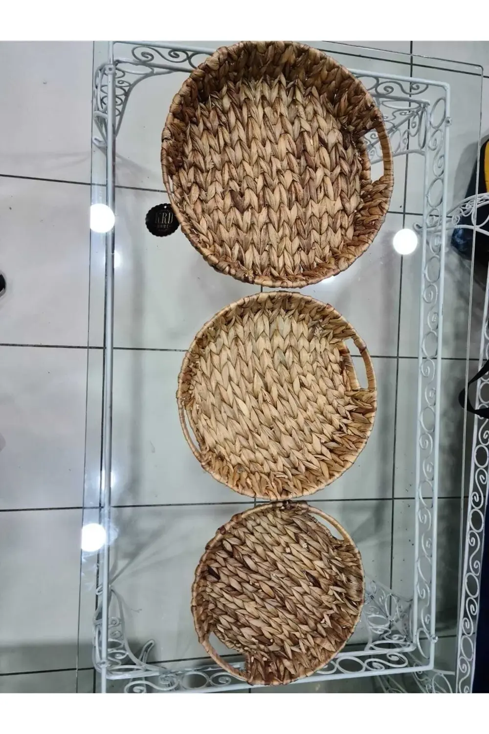 Hasır Yuvarlak 3'lü Tepsi