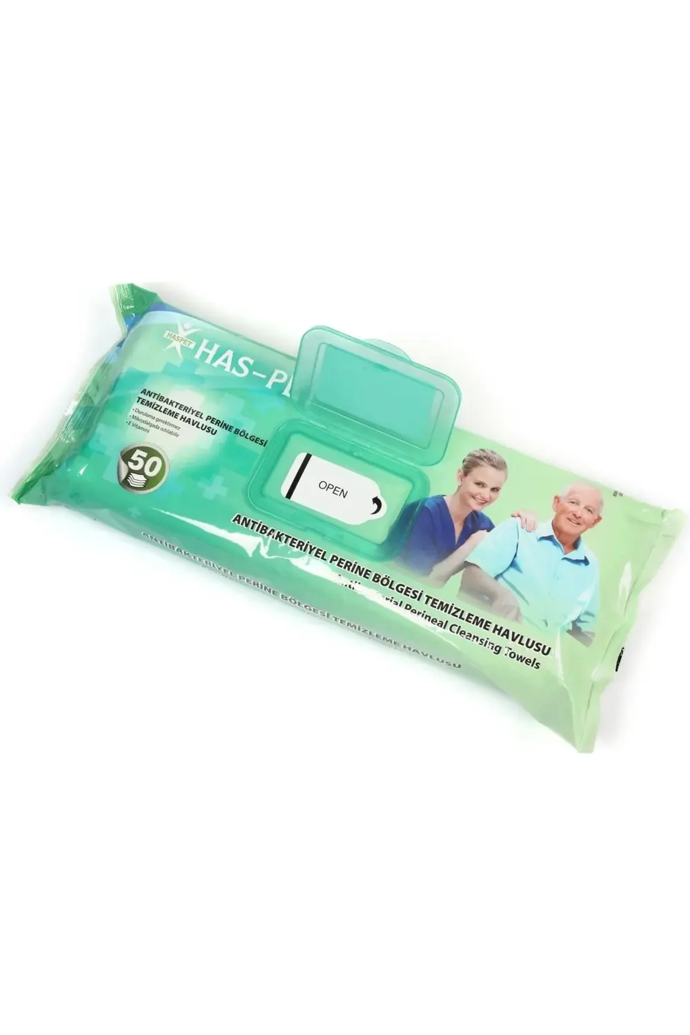 Haspet Antibakteriyel Vücut Temizleme Havlusu 50'li Paket Kapaklı